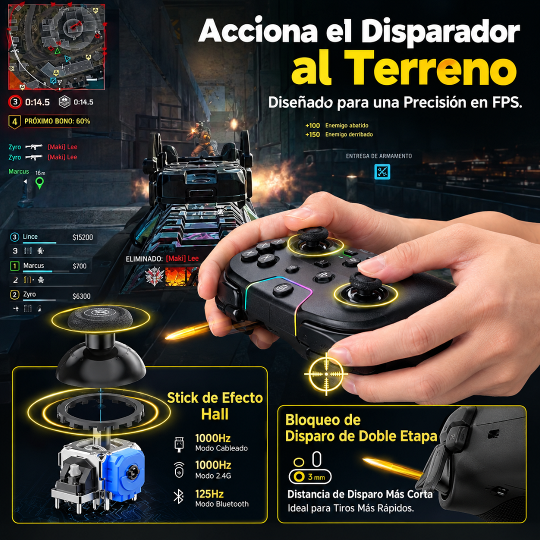 EasySMX X05Pro| Mando Gaming Inalámbrico de Precisión